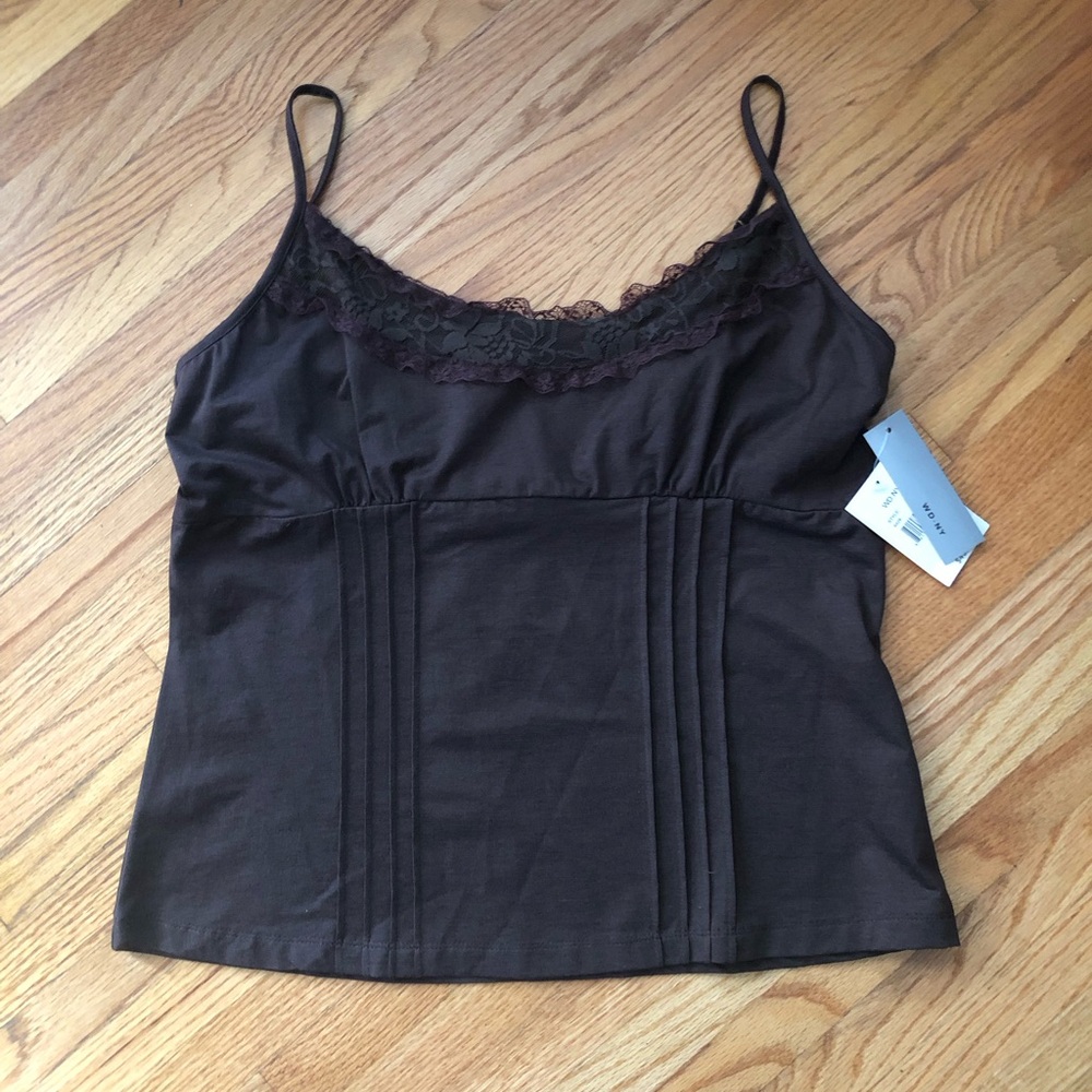 WD•NY Brown Lace Trim Camisole